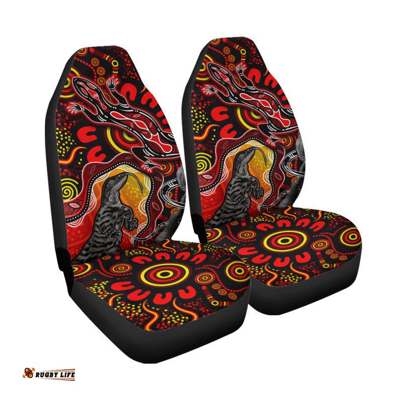 Aboriginal Lizard Car Seat Cover Red Color