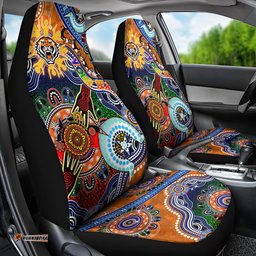 Personalised Tigers NAIDOC Week 2024 Car Seat Cover Australia Aboriginal Dot Painting