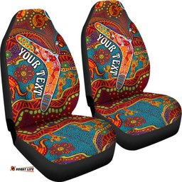Aboriginal Personalised Car Seat Covers Indigenous Boomerang
