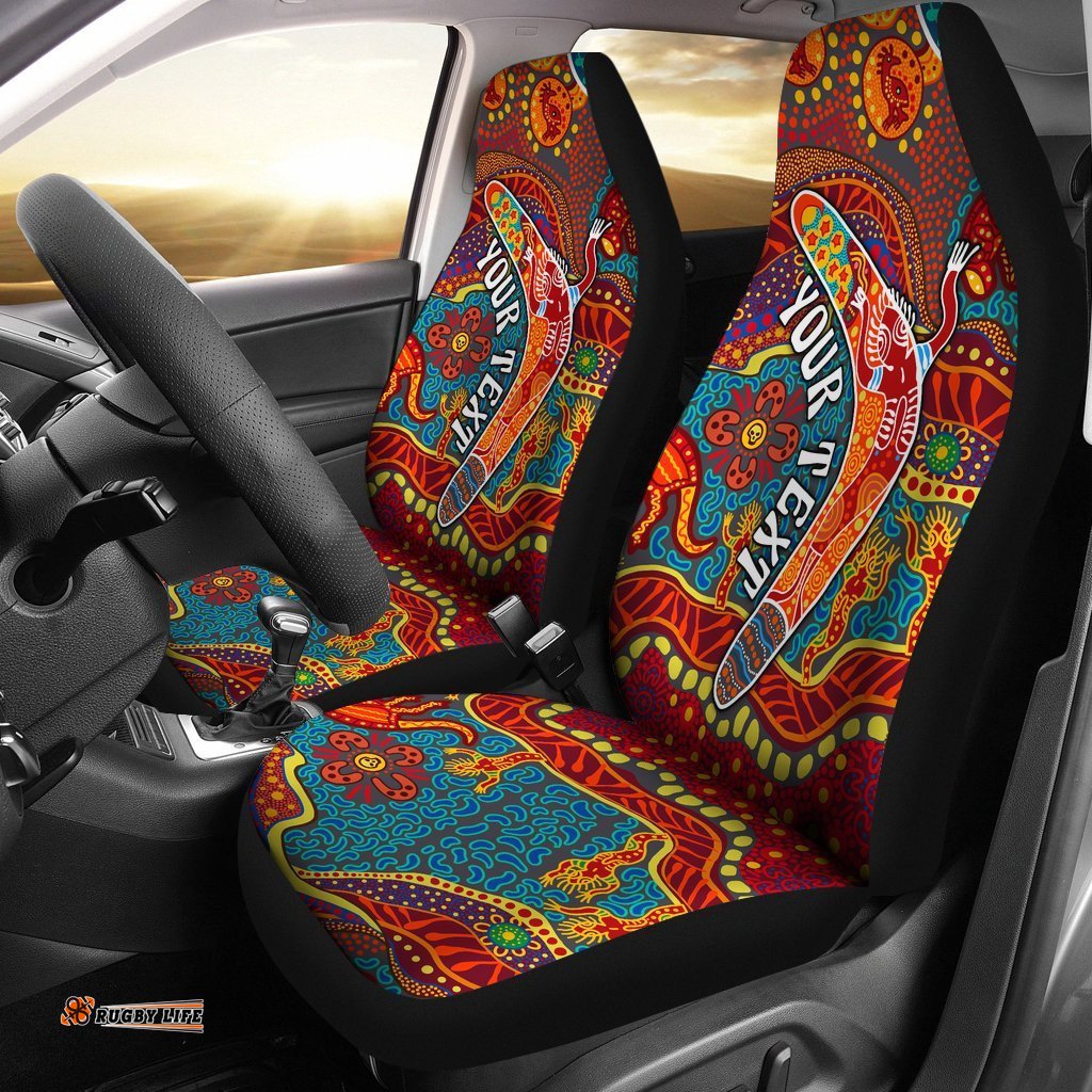 Aboriginal Personalised Car Seat Covers Indigenous Boomerang