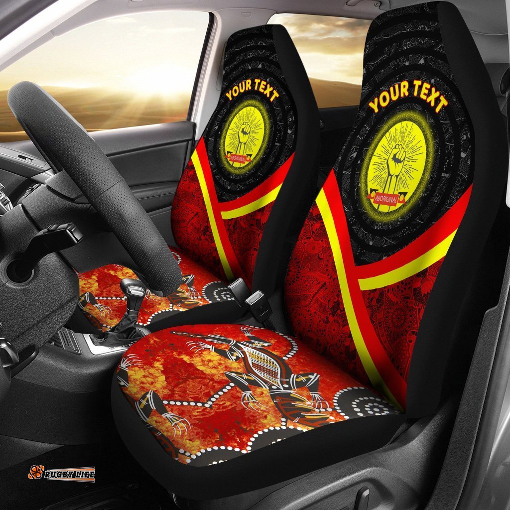 Custom Car Seat Covers Aboriginal Flag And Animals Pattern