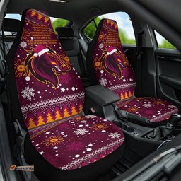 Broncos Rugby Car Seat Cover Heart Of All Queenland Christmas Vibe Unique