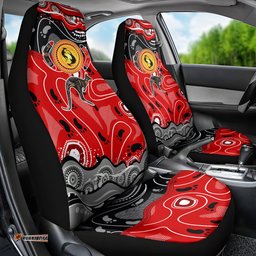 Aboriginal Flag Style Dot Art And Abstract Kangaroo Car Seat Cover
