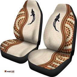 Aboriginal Car Seat Cover, Dot Painting Crocodile