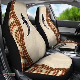 Aboriginal Car Seat Cover, Dot Painting Crocodile