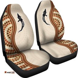 Aboriginal Car Seat Cover, Dot Painting Crocodile