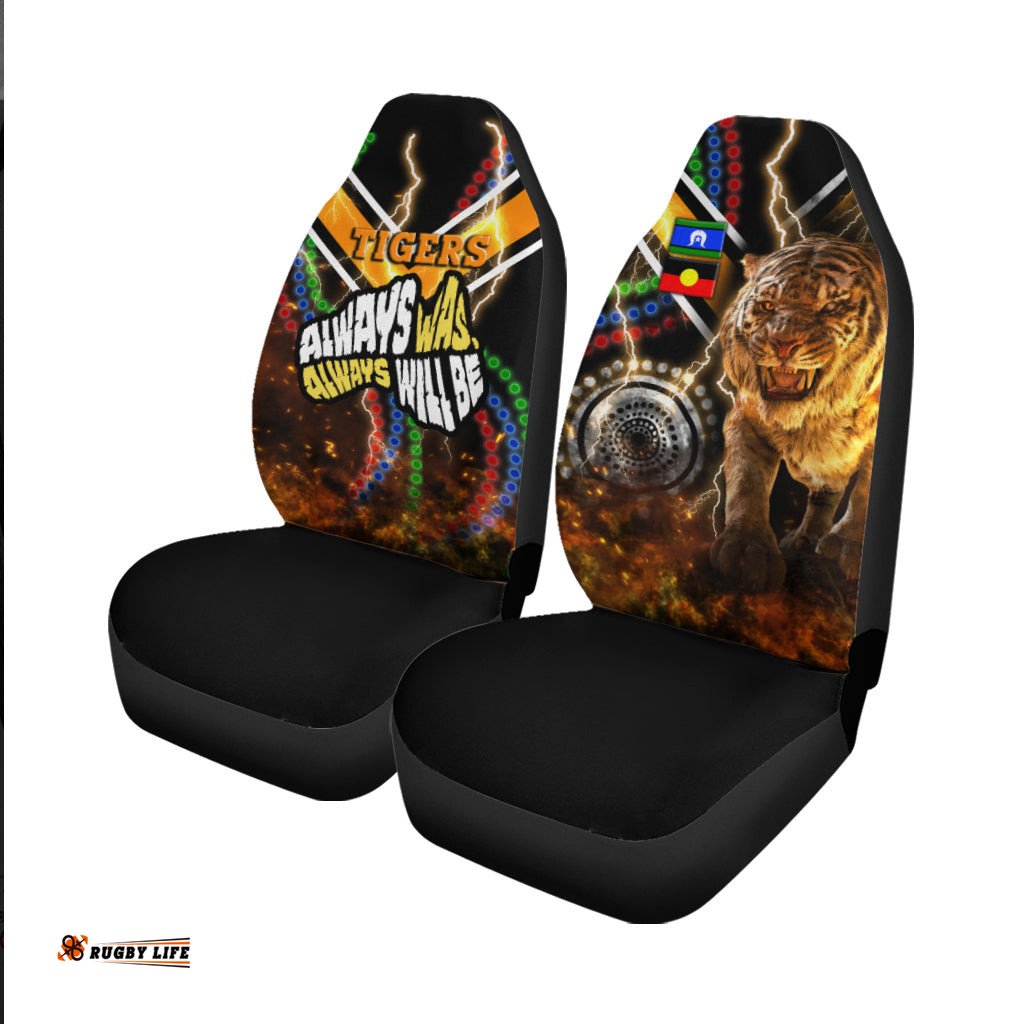 Wests Tigers NAIDOC Week Car Seat Covers Version Aboriginal Tiger 3D