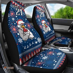 Custom Roosters Rugby Car Seat Cover Chirstmas Vibe