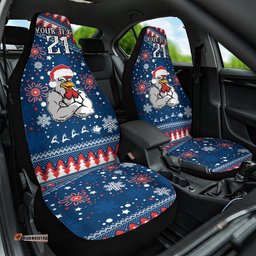 Custom Roosters Rugby Car Seat Cover Chirstmas Vibe