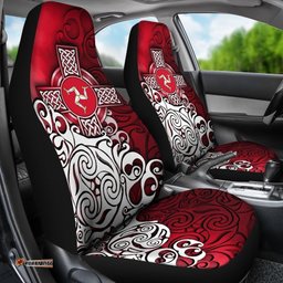 Celtic Car Seat Covers Isle Of Man Flag With Celtic Cross
