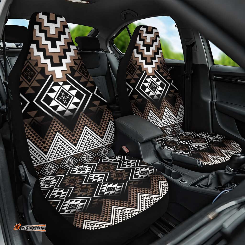 Brown Taniko Aotearoa Car Seat Cover Niho Taniwha Mix Poutama