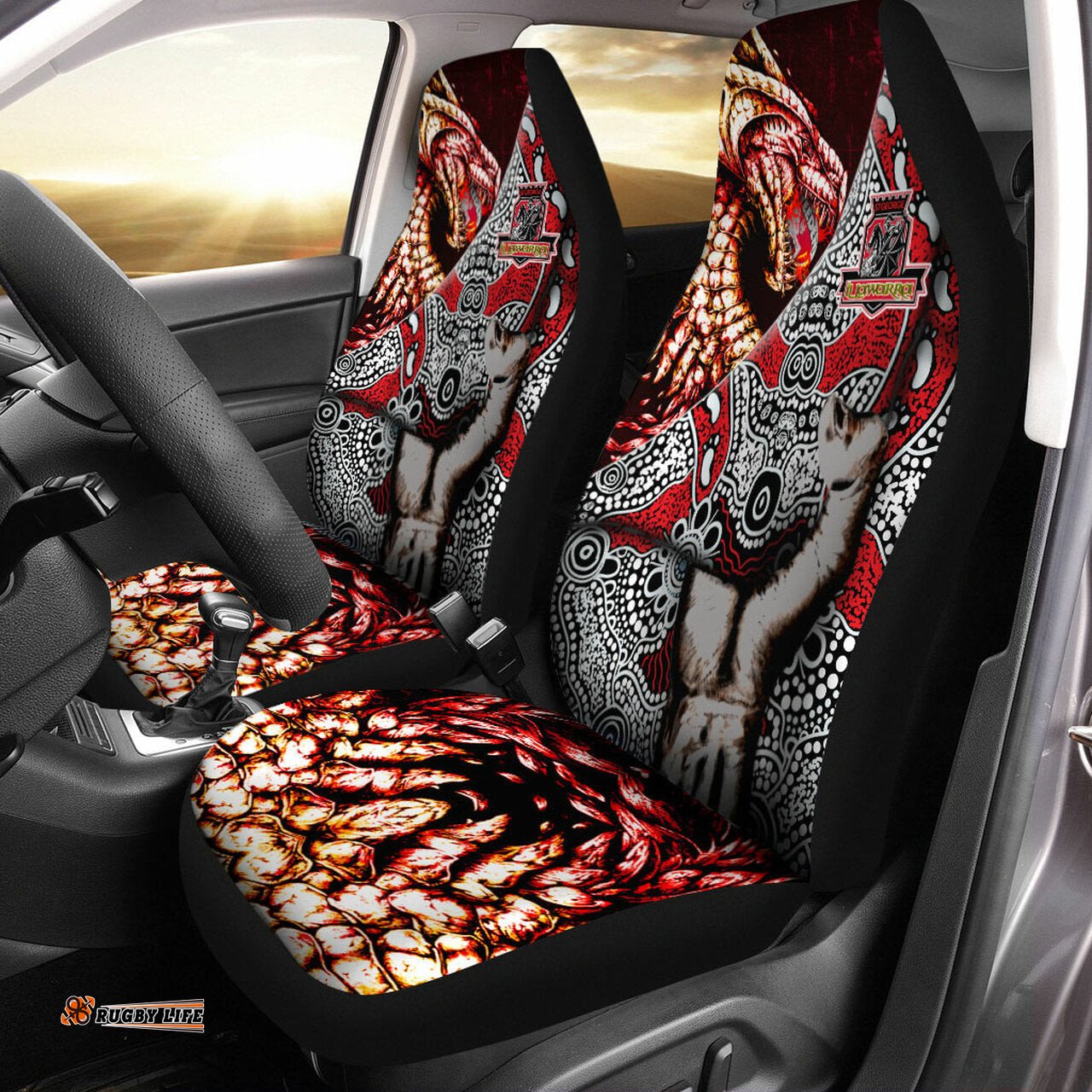 St. George Rugby Indigenous Custom Patronage Car Seat Cover St. George Illawarra Dragons Bloods In My Veins