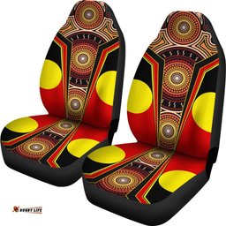 Car Seat Covers Aboriginal With Dot Painting Art