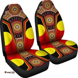 Car Seat Covers Aboriginal With Dot Painting Art