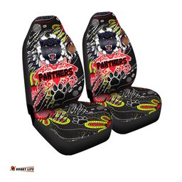 Panthers Rugby Aboriginal Car Seat Cover Indigenous Super Black Panthers Scratch Style