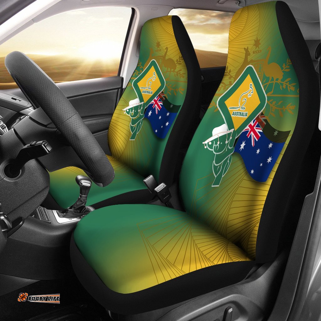Car Seat Covers Aus Flag and Coat Of Arms Seat Covers Kangaroo and Koala Sign