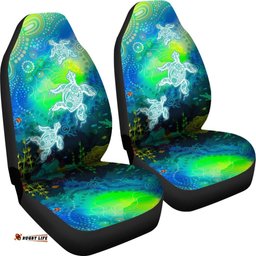 Aboriginal Car Seat Covers Indigenous Turtle Ocean Dot Painting Art