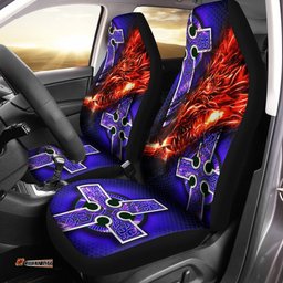 Celtic Car Seat Cover Fire Dragon And Water Cross Style