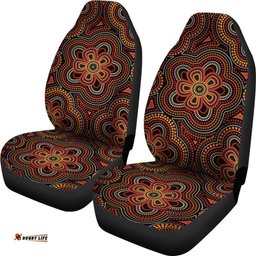 ABoriginal Car Seat Covers Aboriginal Dot Painting Flowers Style Ver02