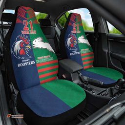 Custom Roosters Rabbitohs Car Seat Cover NRL Tribal Half Style
