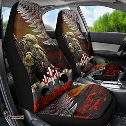 New Zealand ANZAC Day Car Seat Cover The Ode of Remembrance and Silver Fern