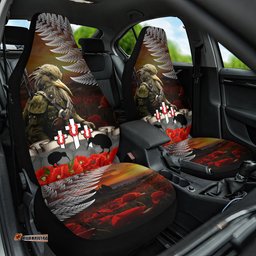 New Zealand ANZAC Day Car Seat Cover The Ode of Remembrance and Silver Fern