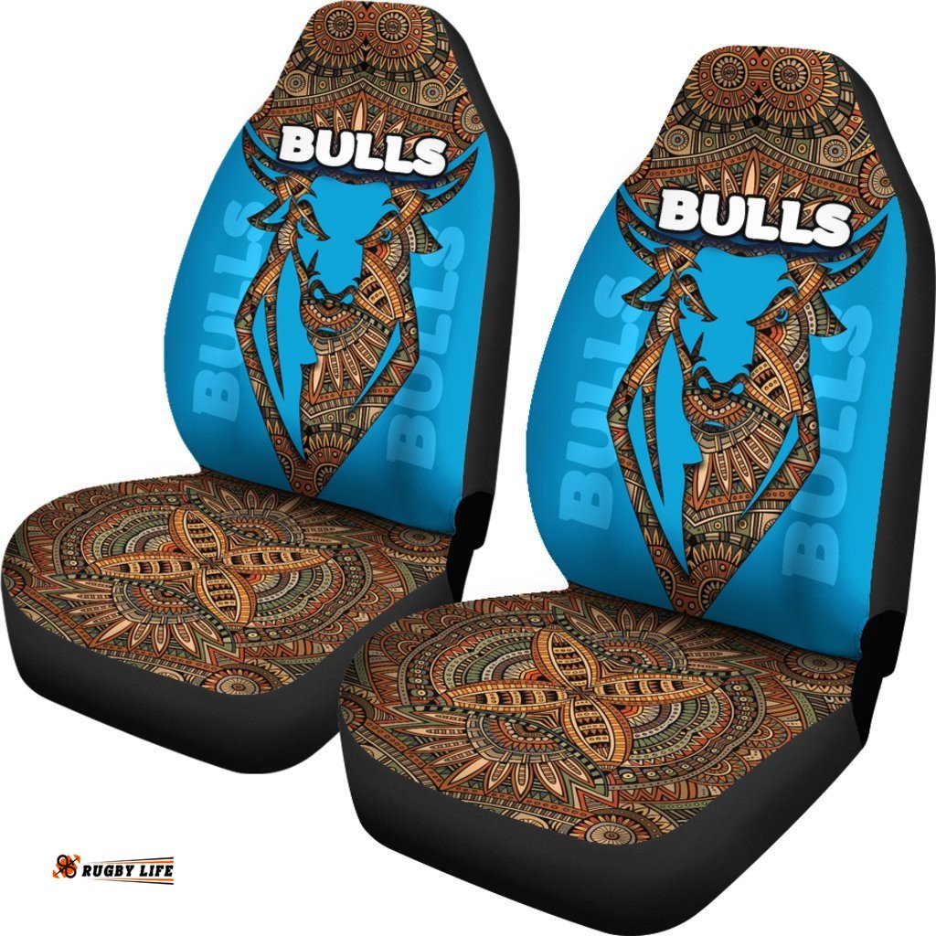 Bulls Super Rugby Car Seat Covers African Pattern