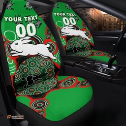 Custom Personalised Rabbitohs Rugby Aboriginal Art Car Seat Covers