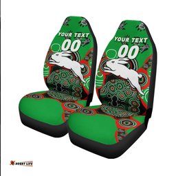 Custom Personalised Rabbitohs Rugby Aboriginal Art Car Seat Covers