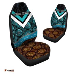 Custom Personalised Power Indigenous Car Seat Cover Proud Port Adelaide