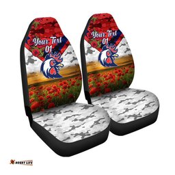 Custom Personalised Sydney Roosters ANZAC Car Seat Cover Poppy Flowers Vibes White
