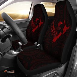 New Zealand Heart Car Seat Covers Map Kiwi Mix Silver Fern Red