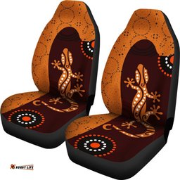 Aboriginal Car Seat Covers Lizard in Aboriginal Dreaming