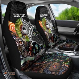 Personalised New Zealand and Australia Car Seat Cover Maori Mix Aboriginal Art Style