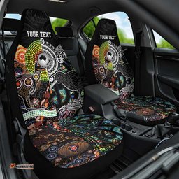 Personalised New Zealand and Australia Car Seat Cover Maori Mix Aboriginal Art Style