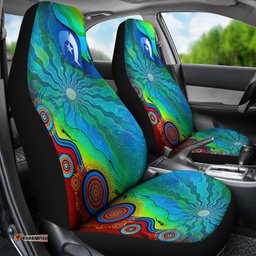 Car Seat Covers Torres Strait Islanders Flag with Aboriginal Patterns Seat Covers