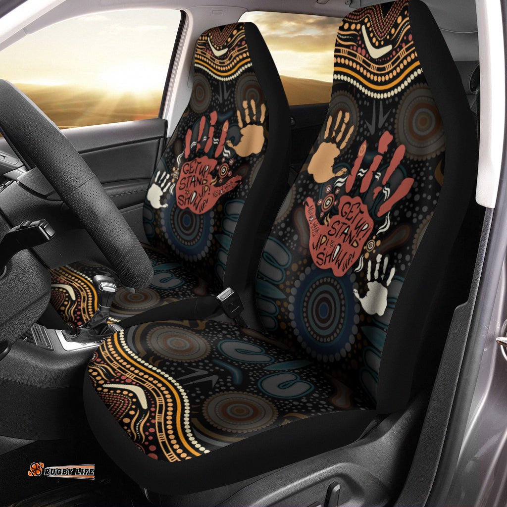 NAIDOC Week Car Seat Cover Aboriginal Art Hand Stencils