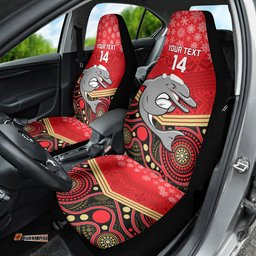 Dolphins Rugby Christmas Car Seat Cover Merry Xmas Mix Aboriginal Art