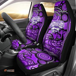 Hobart Hurricanes Cricket Car Seat Cover Happy Australia Day Aboriginal Art