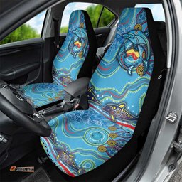 Dolphins Aboriginal Art Map Flag Australia Car Seat Cover