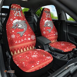 Custom Dolphins Rugby Car Seat Cover Chirstmas Vibe