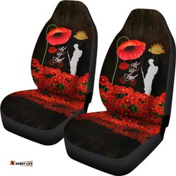 ANZAC Car Seat Covers Remembrance Poppy Flowers