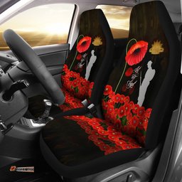 ANZAC Car Seat Covers Remembrance Poppy Flowers