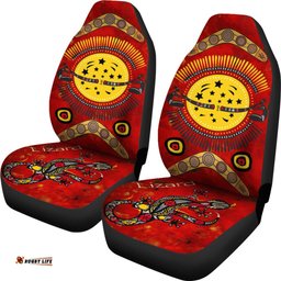Aboriginal Car Seat Covers, Lizard And Boomerang Pattern