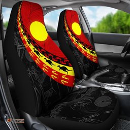 Aboriginal Car Seat Covers, Indigenous Flag Circle Dot Painting