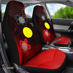 Aboriginal Car Seat Covers Indigenous Circle Dot Painting Style