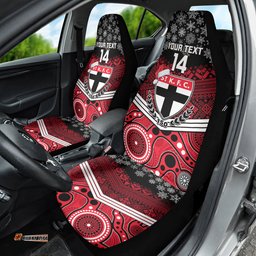 St Kilda Football Christmas Car Seat Cover Merry Xmas Mix Aboriginal Art 08