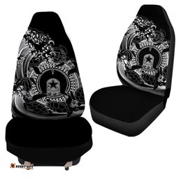 Aboriginal Car Seat Covers, Torres Strait Islands in Wave Black