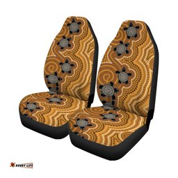 Aboriginal Car Seat Covers Indigenous Turtle Gold Version