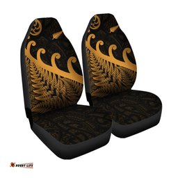 New Zealand Rugby Maori Car Seat Cover Silver Fern Koru Vibes Gold